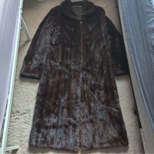 Centropel CPL Group Vintage Dark Brown Mink Geniune Fur Coat Long
